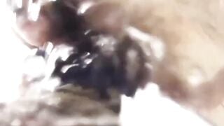 Bad Japanese vixens splash hot streams peeing in the open air