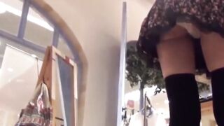 Voyeur addicted to Japanese skirts and white pantyhose