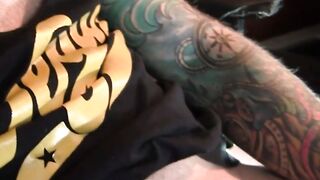 Harrison Levi strokes his huge cock countless times to cum