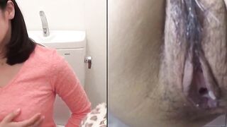 Asian gal pauses shopping to finger herself to squirt