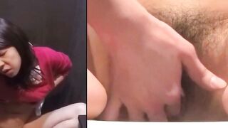 Hot Japanese spend solo time fingering pussy to squirt