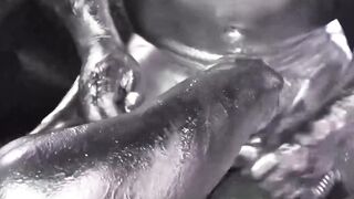 Yoshi Kawasaki and daddy Shusaku breed hard in silver paint