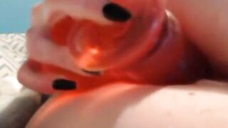First-Time Anal Play With a Huge Sex Toy for This Amateur Webcam Girl