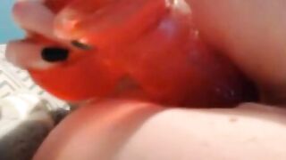 First-Time Anal Play With a Huge Sex Toy for This Amateur Webcam Girl