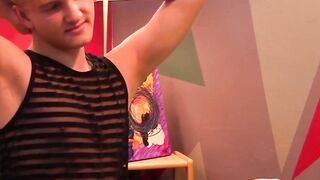 Oliver Tucker toys ass before stroking his thick cock