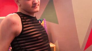 Oliver Tucker toys ass before stroking his thick cock