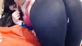 Russian Girl Teases in Spandex Yoga Leggings - Webcam Show