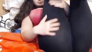 Russian Girl Teases in Spandex Yoga Leggings - Webcam Show