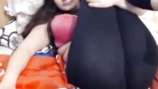 Russian Girl Teases in Spandex Yoga Leggings - Webcam Show