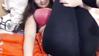 Russian Girl Teases in Spandex Yoga Leggings - Webcam Show
