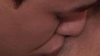Twink moans through bareback fucking from mature daddy