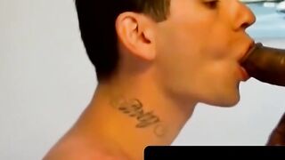 Black deviant sucks cock then takes anal in nature