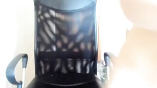 Big-Tit Russian Brunette Masturbates on Chair