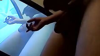 Skinny amateur with hairy cock jerks alone