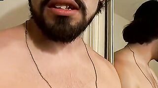 Bearded thug pumps hairy shaft till finish