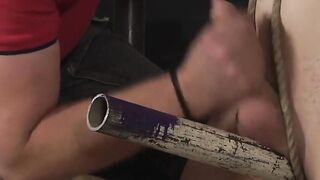 Sebastian Kane edges bound slave's cock cruelly