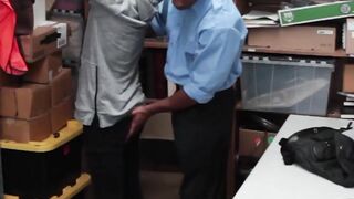 Petite twink thief gulps down fucker officers BBC