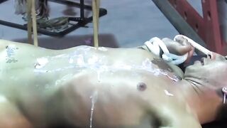 BondageBadBoy.com - Dom tye loves hot molten wax on sub's body