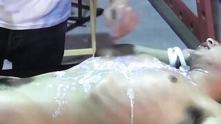 BondageBadBoy.com - Dom tye loves hot molten wax on sub's body