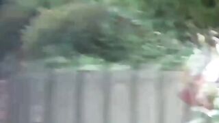 Unaware of lens pure Asians urinate in outdoor settings