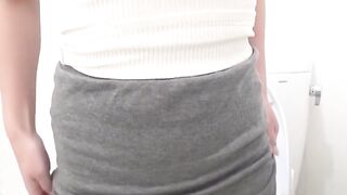 Busty Asian slides fingers inside the squirting vagina hole
