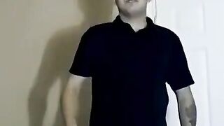 JoeSchmoeXXX.com - Nerdy amateur with glasses strips to jerk off until he cums forcef