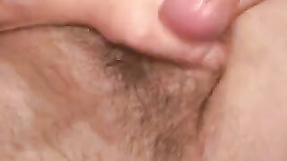 Hairy chested mature lad jerks his thick erection
