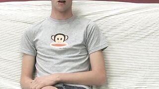 BoyObsession.com - Adorable Danny's solo couch wank and cumshot fun during interview