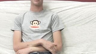 BoyObsession.com - Adorable Danny's solo couch wank and cumshot fun during interview