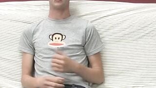 BoyObsession.com - Adorable Danny's solo couch wank and cumshot fun during interview