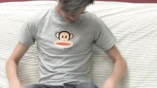 BoyObsession.com - Adorable Danny's solo couch wank and cumshot fun during interview