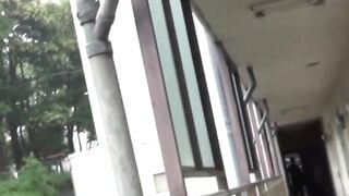 Japanese schoolgirls piss their panties on stairs and flaunt it wet
