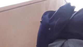 Japanese schoolgirls piss their panties on stairs and flaunt it wet