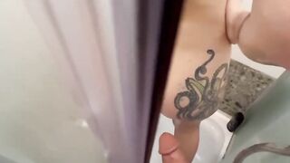 Sneaking on My Sexy Roommate in the Shower and Getting Handjob