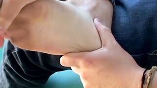 Blond twink Colby Bonds cums after wanking massive meat