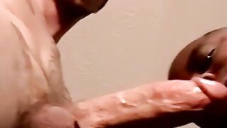 Fat hairy dude gets drained by a desperate mature gay