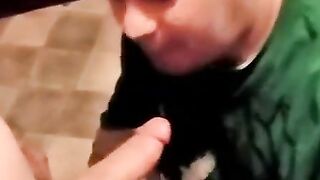 Black mature gay sucks hairy nuts as youngster jerks off