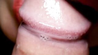 Close-up POV Blowjob with a Sexy Teen Brunette Babe