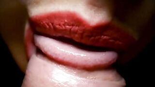 Close-up POV Blowjob with a Sexy Teen Brunette Babe