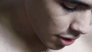 Young Bruno's ass destroyed by horny Latino Manuel's pounding