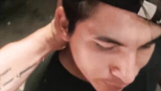 Attractive Eloy sucks me dry before facial cum shower