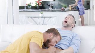 Hunk Bruce Jones teases Colby Melvin then rides veiny dick