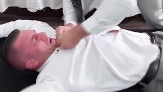 Braden Charron laughs and twists in a tease by the duo guys