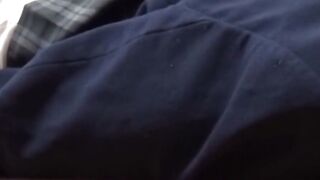 Cam spies a Japanese babe roughly poking her wet hole