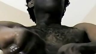 JoeSchmoeXXX.com - Ebony amateur flaunts his big cock and masturbates solo eagerly