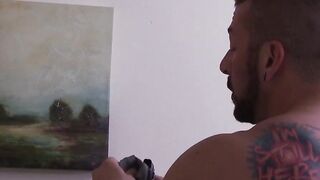 Muscular older man Hugh Hunter tops power bottom Armond