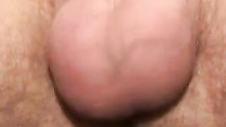 Skinny amateur strokes big cock before cumming