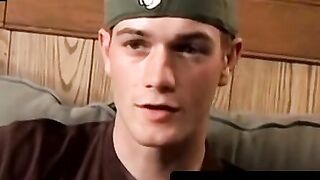 Skinny gay Bryce Corbin strokes his cock solo on camera