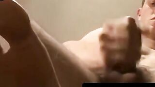 Skinny gay Bryce Corbin strokes his cock solo on camera