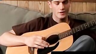 Skinny gay Bryce Corbin strokes his cock solo on camera